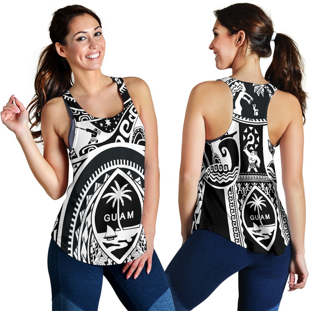 Polynesian Racerback Tanks - Guam Flag, Seal with Maui Moana Tattoo - Polynesian Pride