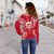 Tuvalu Polynesian Shoulder Sweater Map Red White - Polynesian Pride