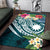 Nauru Polynesian Area Rug - Summer Plumeria (Turquoise) - Polynesian Pride