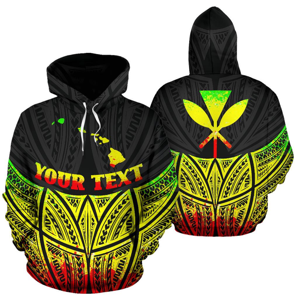 Hawaii Polynesian Custom Hoodie Reggae Pride Map nd Seal Unisex Reggae - Polynesian Pride