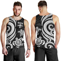Fiji Polynesian Men Tank Top - White Tentacle Turtle White - Polynesian Pride
