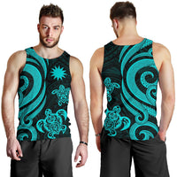 Nauru Men's Tank Top - Turquoise Tentacle Turtle - Polynesian Pride