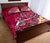 Hawaii Quilt Bed Set - Turtle Plumeria Polynesian Tattoo Pink Color - Polynesian Pride