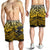 Samoa Polynesian Men's Shorts - Eagle Tribal Pattern Yellow Yellow - Polynesian Pride