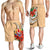 Tahiti Polynesian Men Shorts - Hibiscus Coat of Arm Beige - Polynesian Pride