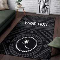 Chuuk Custom Personalised Area Rug - Chuuk Seal With Polynesian Tattoo Style ( Black) Black - Polynesian Pride