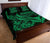 Hawaii Polynesian Quilt Bed Set - Green Kanaka Maoli Tentacle Plumeria - Polynesian Pride