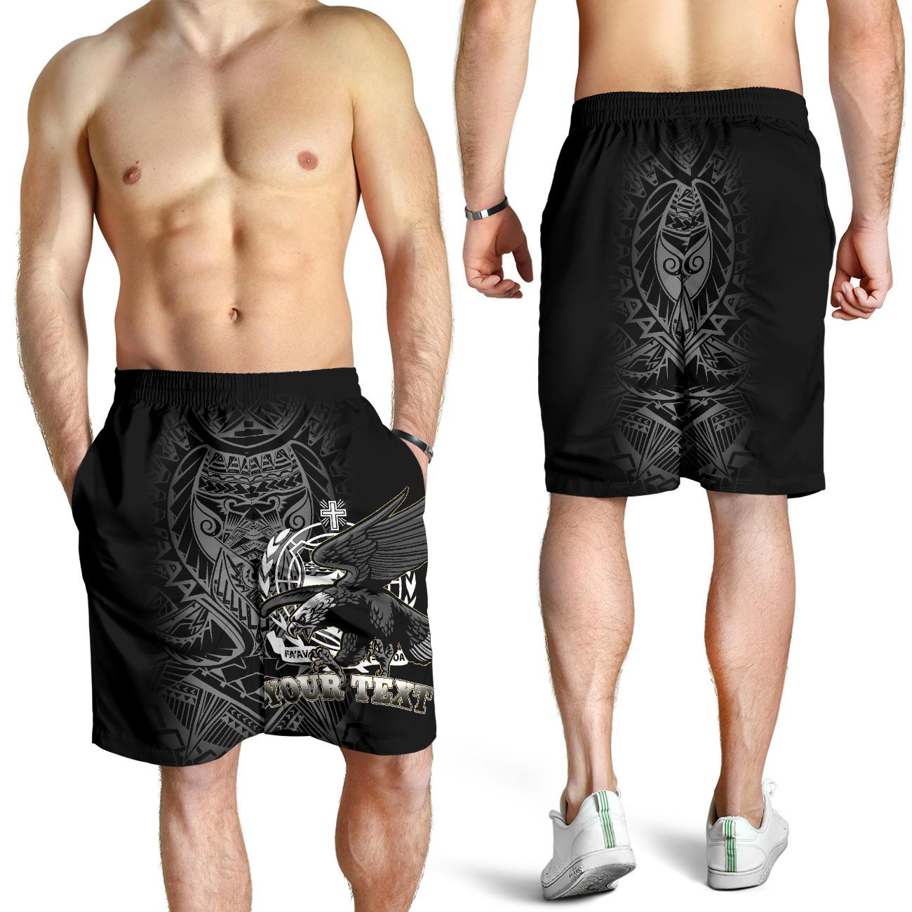 Samoa Polynesian Custom Personalised Men's Shorts - Samoa Eagle Black - Polynesian Pride