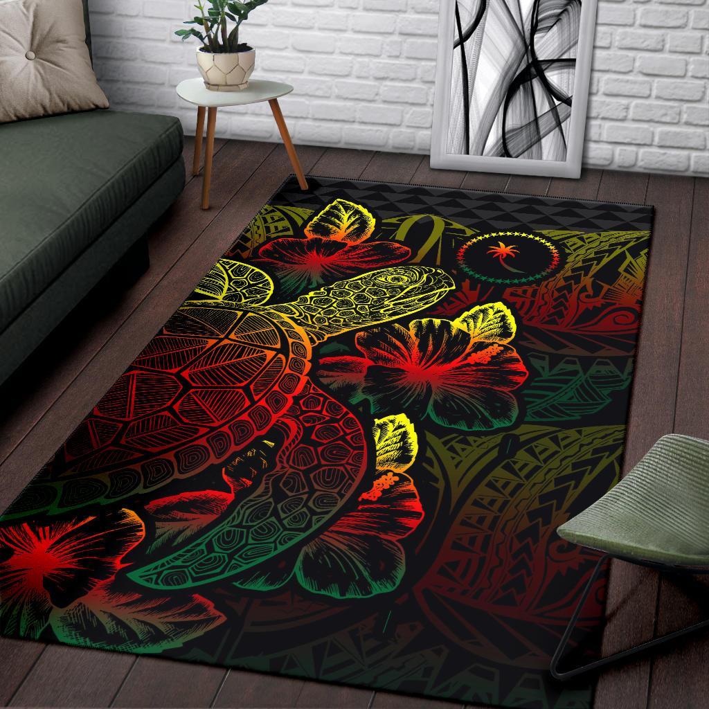 Chuuk Area Rugs Turtle Hibiscus Reggae - Polynesian Pride