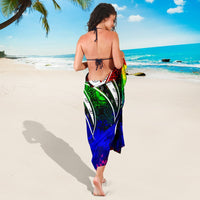 Tahiti Sarong - Tropical Leaf Rainbow Color - Polynesian Pride