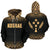 Kosrae All Over Zip up Hoodie Gold Fog Style Unisex Black And Gold - Polynesian Pride