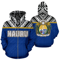 Nauru All Over Zip up Hoodie Polynesian Hoodie Style Unisex White - Polynesian Pride