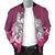 Maori Manaia The Blue Sea Men's Bomber Jacket, Pink - Polynesian Pride