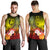 Pohnpei Custom Personalised Men's Tank Top - Humpback Whale with Tropical Flowers (Yellow) Yellow - Polynesian Pride