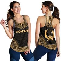 Pohnpei Women's Racerback Tank - Polynesian Chief Gold Version - Polynesian Pride
