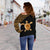 Turtle Custom Personalised Women's Off Shoulder Sweater - Polynesian Gold Curve Style - Polynesian Pride