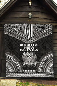Papua New Guinea Premium Quilt - Papua New Guinea Coat Of ArmsPolynesian Chief Black Version - Polynesian Pride