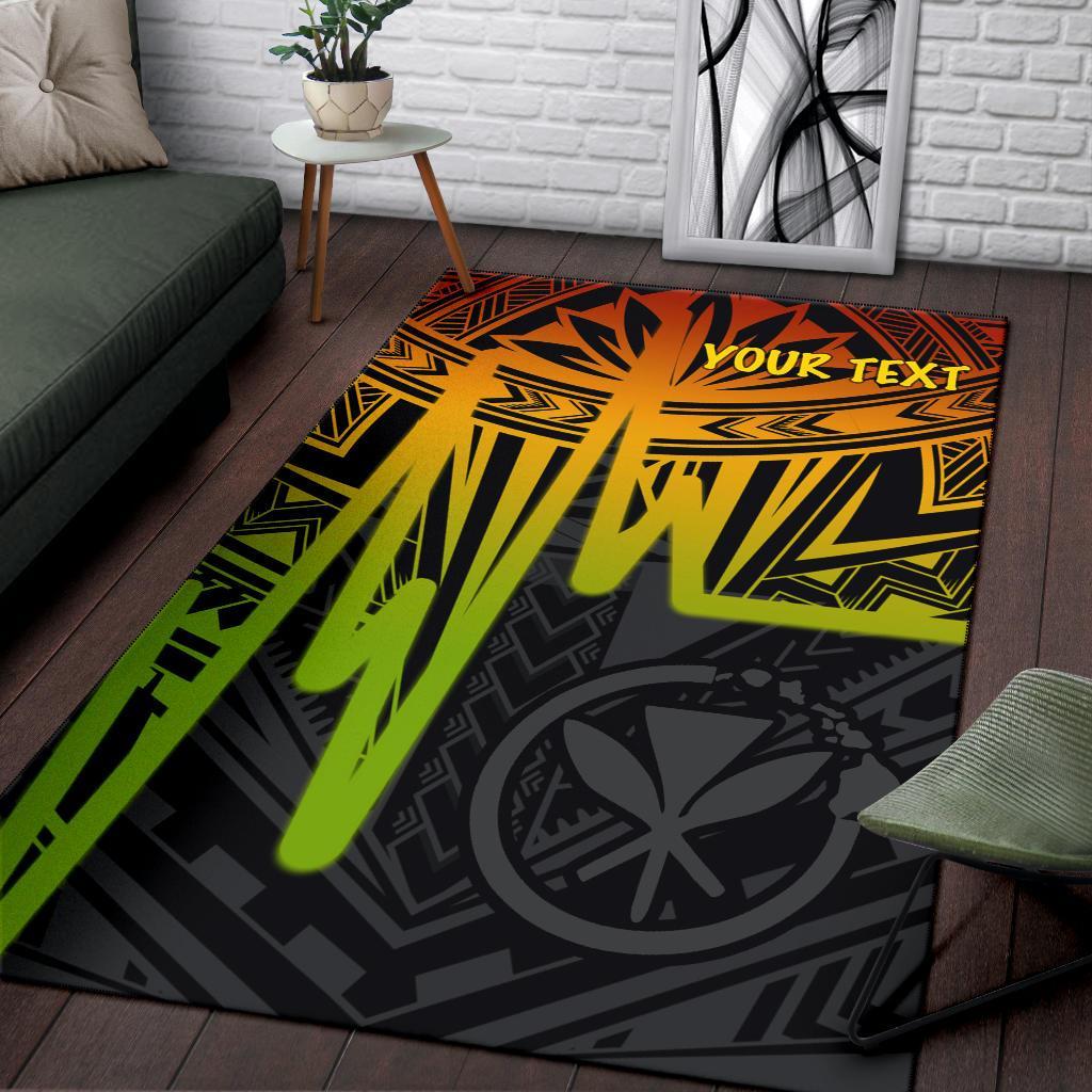 Hawaii Personalised Area Rugs - Kanaka Maoli With Polynesian Pattern In Heartbeat Style (Reggae) Reggae - Polynesian Pride