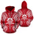 Tuvalu Polynesian All Over Zip up Hoodie Map Red White Unisex Red - Polynesian Pride