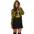 Vanuatu Women Hoodie Dress - Vanuatu Coat Of Arms Polynesian Gold Black - Polynesian Pride