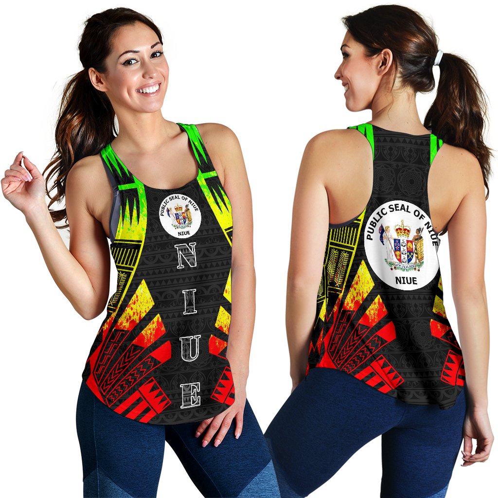 Niue Women Racerback Tank - Polynesian Tattoo Reggae - Polynesian Pride