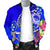 FSM Men's Bomber Jacket - Turtle Plumeria (Blue) - Polynesian Pride