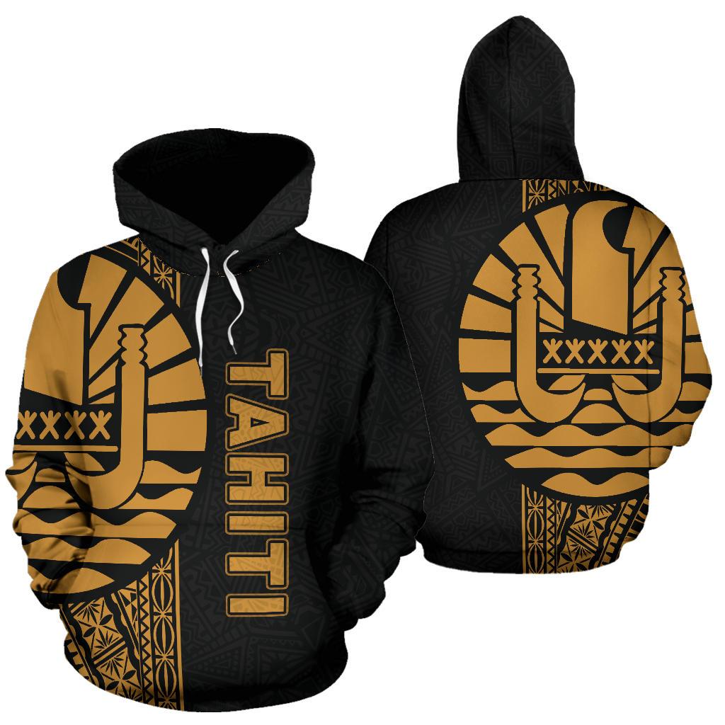 Tahiti (French Polynesia) Polynesian Hoodie Yellow Line Unisex Yellow - Polynesian Pride