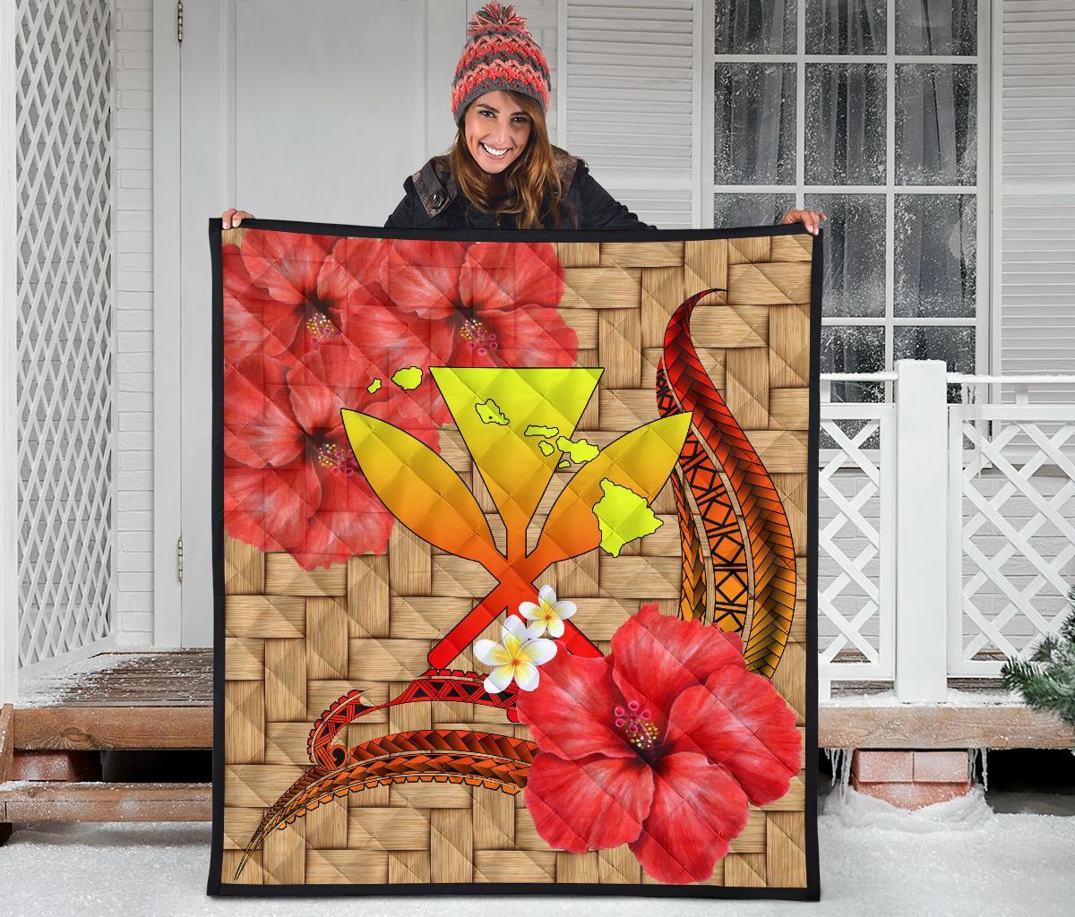 Hawaii Lauhala Kanaka Polynesian Premium Quilt - Polynesian Pride