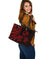 Tonga Polynesian Large Leather Tote Bag - Red Tentacle Turtle - Polynesian Pride