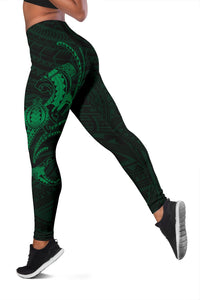 Hawaii Turtle Shark Polynesian Leggings - Green - Polynesian Pride