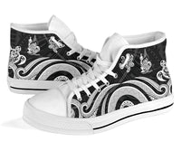 New Caledonia High Top Canvas Shoes - White Tentacle Turtle - Polynesian Pride