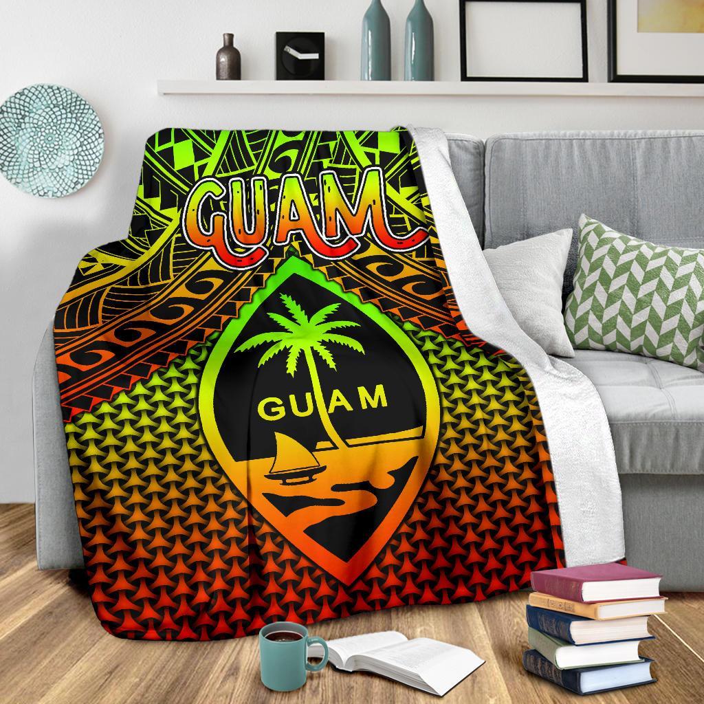 Polynesian Guam Premium Blanket - Reggae Vintage Polynesian Patterns - Polynesian Pride