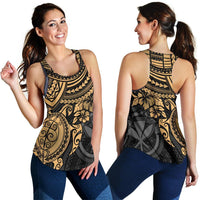 Polynesian Hawaii Women's Racerback Tank - Gold Turtle - Polynesian Pride