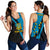 Tuvalu Custom Personalised Women's Racerback Tank - Lighting Version Blue Black - Polynesian Pride