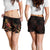 Niue Polynesian Women's Shorts - Turtle With Blooming Hibiscus Gold - Polynesian Pride