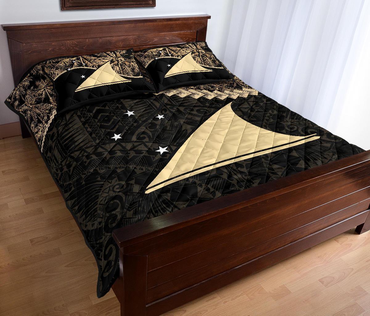 Tokelau Polynesian Quilt Bed Set Golden Coconut - Polynesian Pride