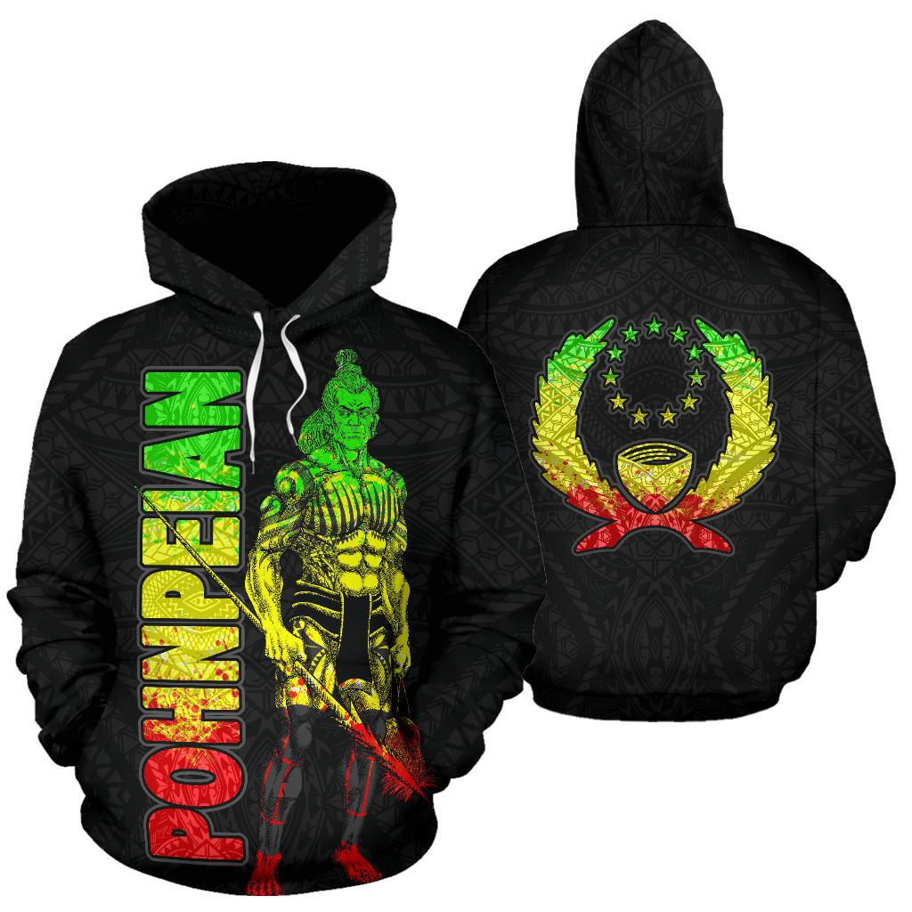 Pohnpei Hoodie Micronesia Pohnpeian Warrior Reggae Unisex Reggae - Polynesian Pride