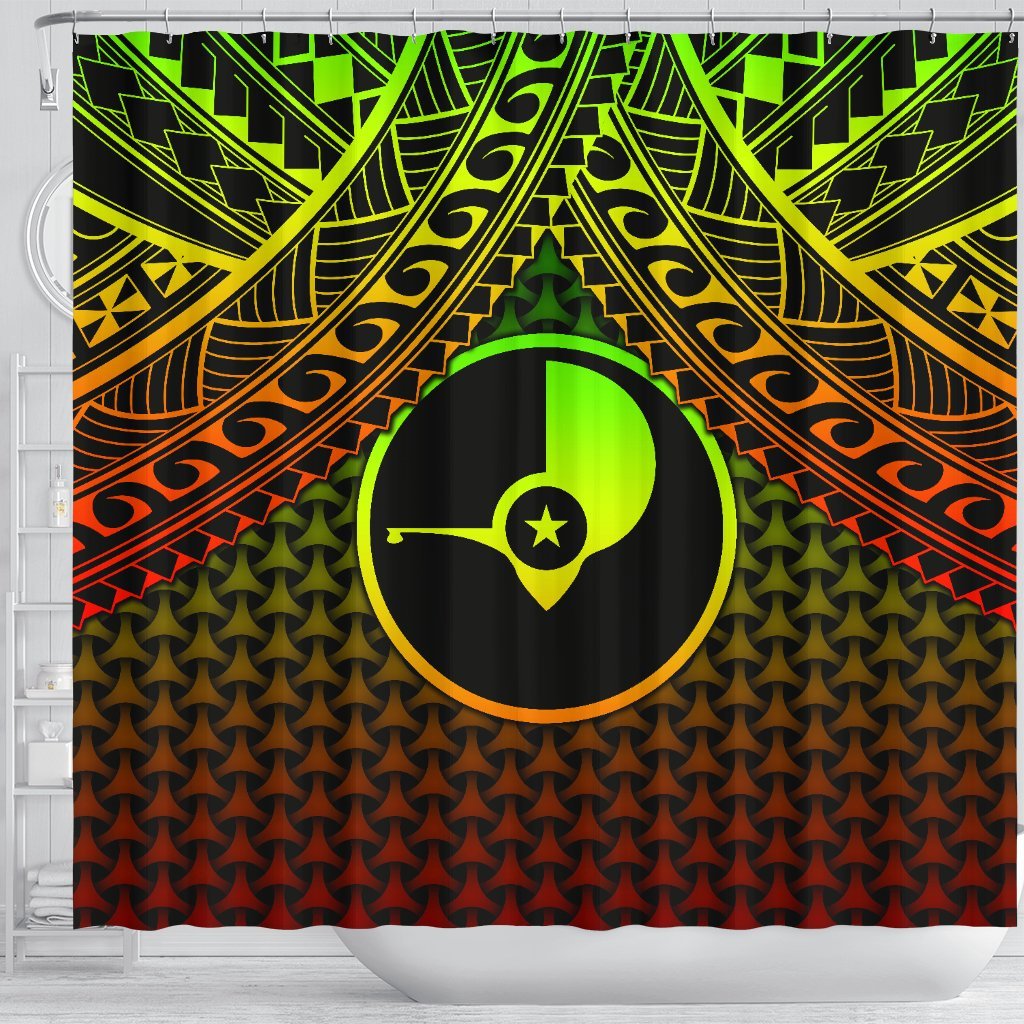 Polynesian Yap Shower Curtain - Reggae Vintage Polynesian Patterns - Polynesian Pride