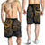 Guam Polynesian Shorts (Men) - Gold Turtle Flowing - Polynesian Pride