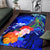 Polynesian Hawaii Custom Personalised Area Rug - Humpback Whale with Tropical Flowers (Blue) - Polynesian Pride