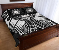 Samoa Polynesian Quilt Bed Set - Samoa White Seal with Polynesian Tattoo - Polynesian Pride