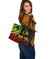 Tonga Polynesian Large Leather Tote Bag - Reggae Tentacle Turtle - Polynesian Pride