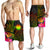 Nauru Polynesian Men's Shorts - Hibiscus and Banana Leaves - Polynesian Pride