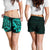 New Zealand All Over Print Women's Shorts, Maori Polynesian Tattoo Turquoise - Polynesian Pride