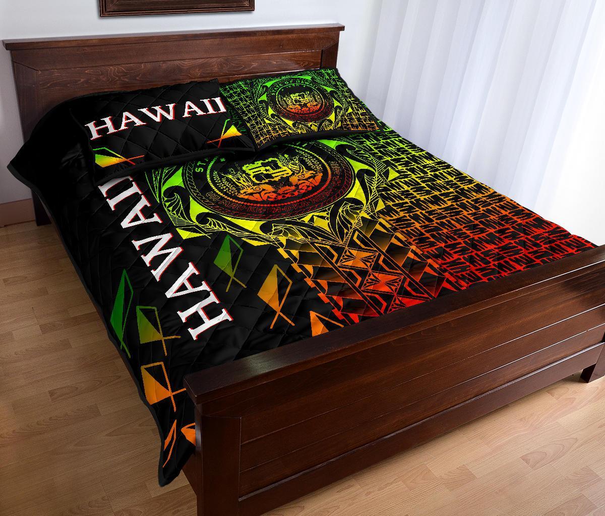 Hawaii Quilt Bed Set - Hawaii Seal Rocket Style (Reggae) - Polynesian Pride