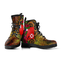 Wallis And Futuna Polynesian Leather Boots - Hibiscus Vintage - Polynesian Pride