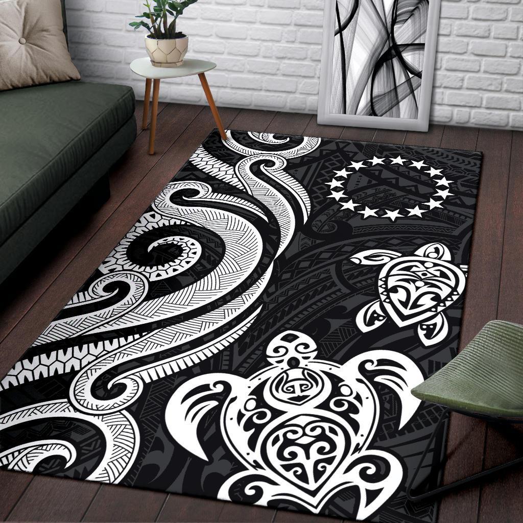 Cook Islands Area Rug - White Tentacle Turtle - Polynesian Pride