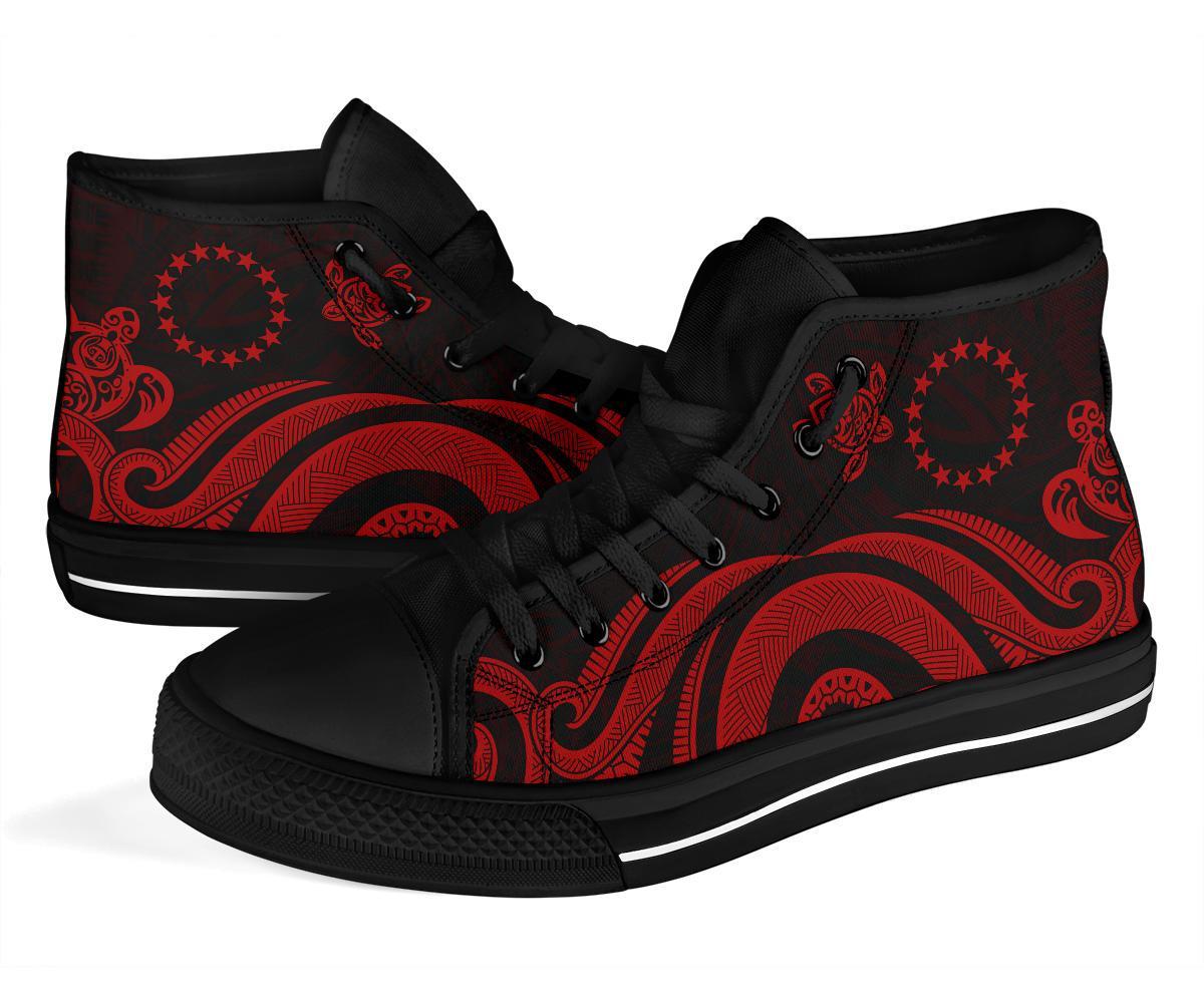 Cook Islands High Top Canvas Shoe - Red Tentacle Turtle - Polynesian Pride