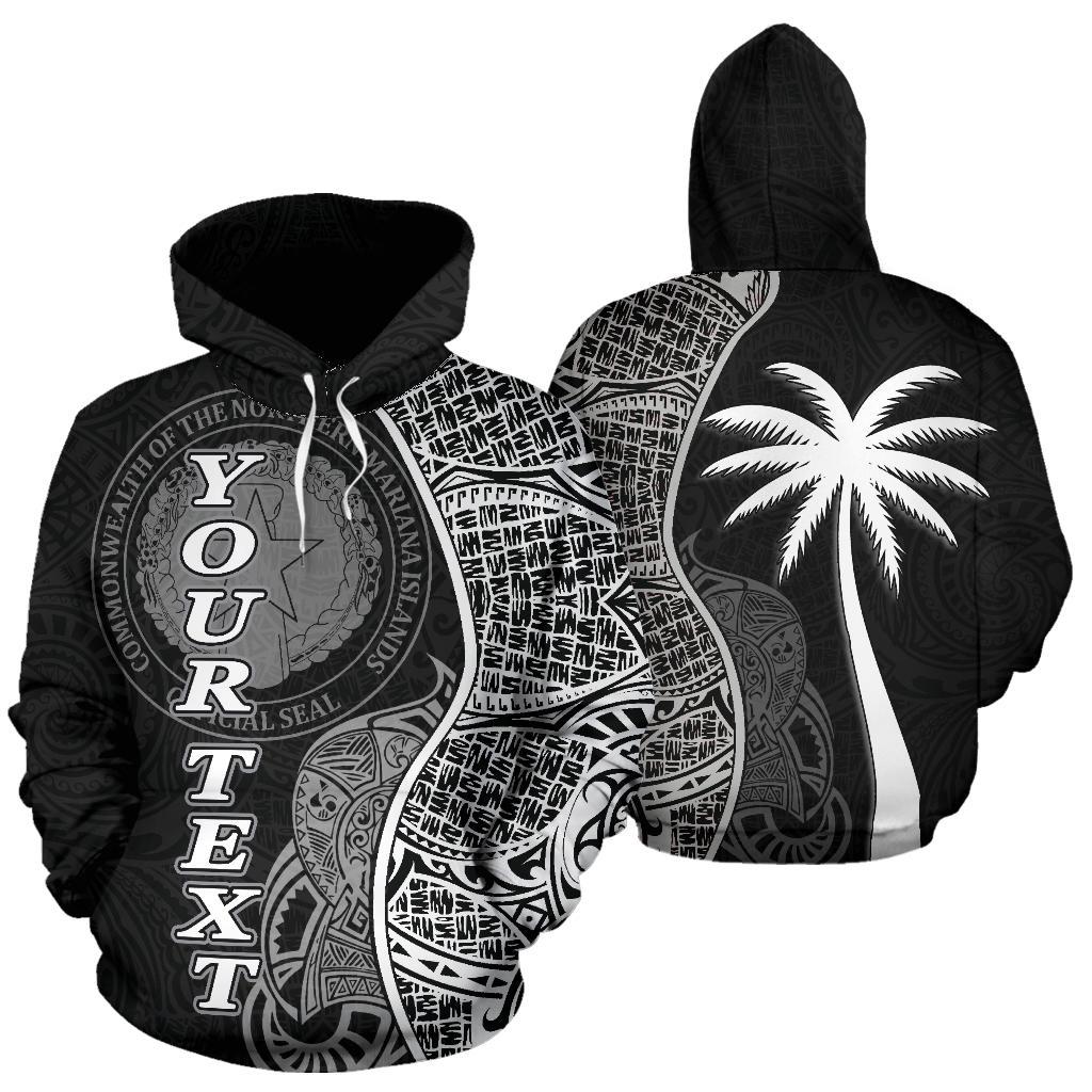 Northern Mariana Islands Polynesian Custom Hoodie Coconut Black Unisex Black - Polynesian Pride