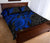 Cook Islands Polynesian Quilt Bed Set - Cook Islands Flag & Blue Turtle Hibiscus - Polynesian Pride